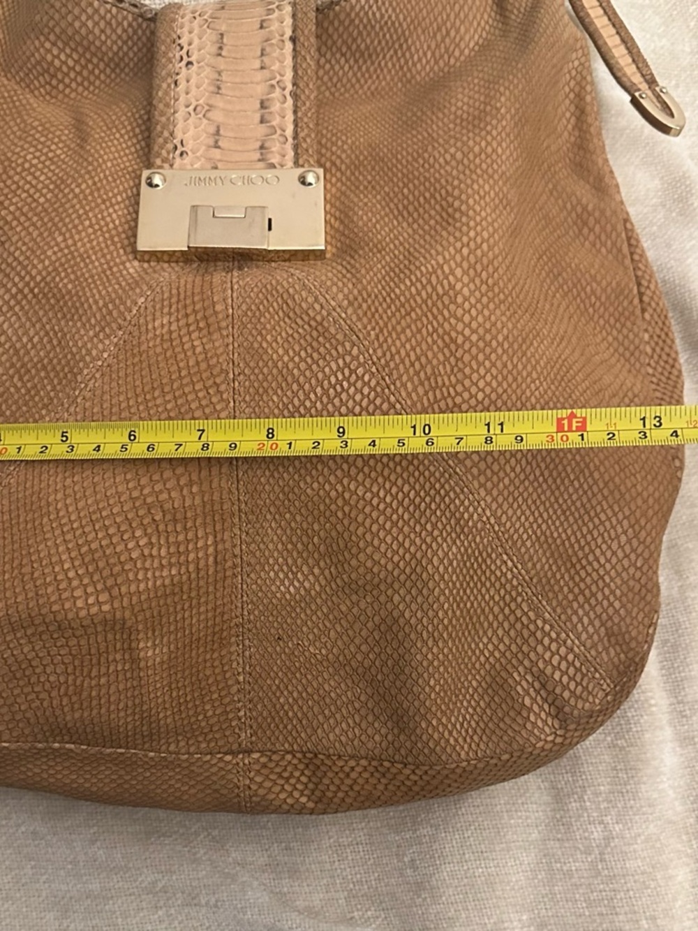 Jimmy Choo Rahmyn Hobo Bag Snake-Embossed Leather - Picture 12 of 13